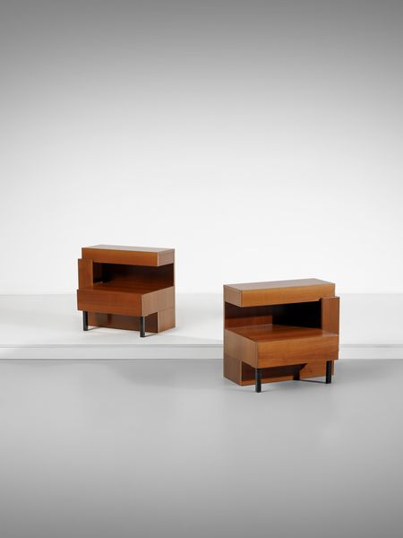 BARONI (cerchia di GIOVANNI MICHELUCCI) NELLO (1906 - 1958) : attribuito. Coppia di comodini con vano a giorno e cassetto  - Asta Asta 516 | DESIGN E ARTI DECORATIVE DEL NOVECENTO Online - Associazione Nazionale - Case d'Asta italiane