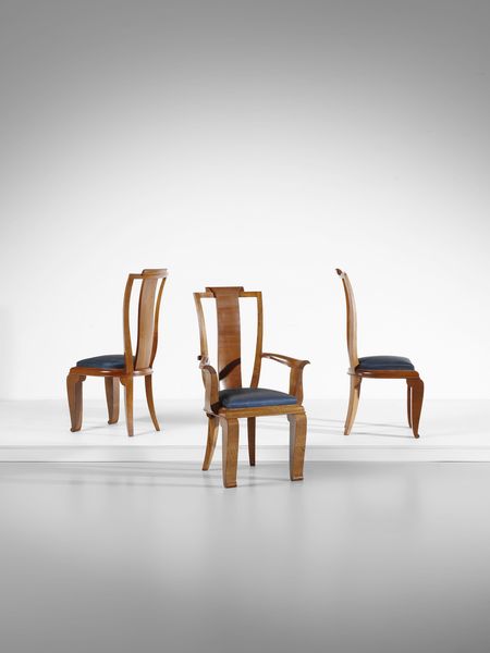 PECHE DAGOBERT (1887 - 1923) : nello stile di. Coppia di sedie e poltroncina, Trieste  - Asta Asta 516 | DESIGN E ARTI DECORATIVE DEL NOVECENTO Online - Associazione Nazionale - Case d'Asta italiane