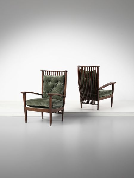 MAURIZIO TEMPESTINI & PIERO PORCINAI : attribuito. Coppia di poltrone  - Asta Asta 516 | DESIGN E ARTI DECORATIVE DEL NOVECENTO Online - Associazione Nazionale - Case d'Asta italiane