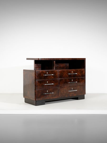 MANIFATTURA ITALIANA : Com dco a sei cassetti con alzata  - Asta Asta 516 | DESIGN E ARTI DECORATIVE DEL NOVECENTO Online - Associazione Nazionale - Case d'Asta italiane