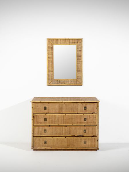 DAL VERA ANTONIO & FIGLI : Com a quattro cassetti e specchio da parete,  Conegliano Veneto  - Asta Asta 516 | DESIGN E ARTI DECORATIVE DEL NOVECENTO Online - Associazione Nazionale - Case d'Asta italiane