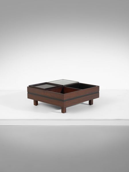 MANIFATTURA ITALIANA : Tavolo basso con vani contenitori  - Asta Asta 516 | DESIGN E ARTI DECORATIVE DEL NOVECENTO Online - Associazione Nazionale - Case d'Asta italiane