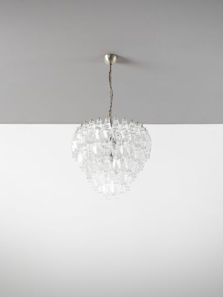 VETRERIA SALVIATI : Lampada a sospensione con pendenti a poliedri, Venezia  - Asta Asta 516 | DESIGN E ARTI DECORATIVE DEL NOVECENTO Online - Associazione Nazionale - Case d'Asta italiane
