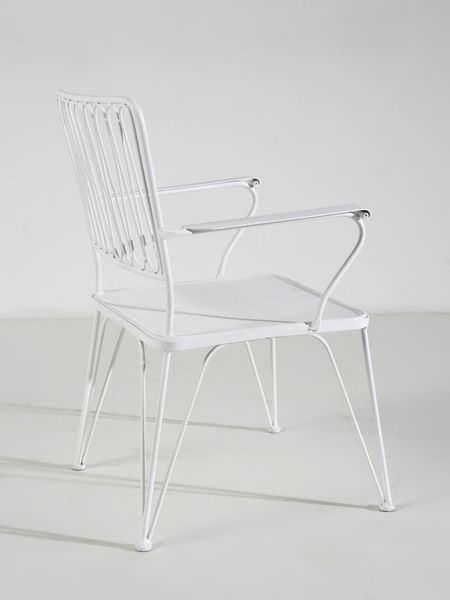 CASA E GIARDINO : Quattro sedie con braccioli  - Asta Asta 516 | DESIGN E ARTI DECORATIVE DEL NOVECENTO Online - Associazione Nazionale - Case d'Asta italiane