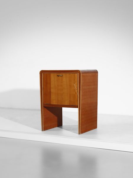 MANIFATTURA ITALIANA : Stipo bar a ribalta con interno illuminato  - Asta Asta 516 | DESIGN E ARTI DECORATIVE DEL NOVECENTO Online - Associazione Nazionale - Case d'Asta italiane