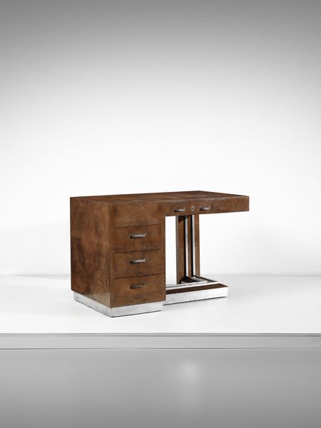 MANIFATTURA ITALIANA : Scrivania razionalista a quattro cassetti  - Asta Asta 516 | DESIGN E ARTI DECORATIVE DEL NOVECENTO Online - Associazione Nazionale - Case d'Asta italiane