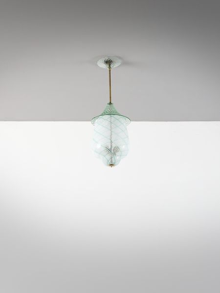 MARTENS DINO (1894 - 1970) : attribuito. Lampada a sospensione per Aureliano Toso, Murano  - Asta Asta 516 | DESIGN E ARTI DECORATIVE DEL NOVECENTO Online - Associazione Nazionale - Case d'Asta italiane