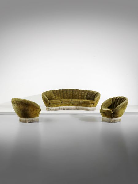 MANIFATTURA ITALIANA : Divano a quattro posti e coppia di poltrone  - Asta Asta 516 | DESIGN E ARTI DECORATIVE DEL NOVECENTO Online - Associazione Nazionale - Case d'Asta italiane