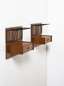 MANIFATTURA ITALIANA - Coppia di comodini pensili