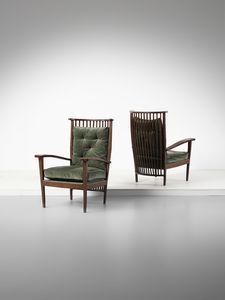 MAURIZIO TEMPESTINI & PIERO PORCINAI - attribuito. Coppia di poltrone