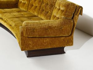 MANIFATTURA ITALIANA : Divano curvo a quattro posti  - Asta Asta 516 | DESIGN E ARTI DECORATIVE DEL NOVECENTO Online - Associazione Nazionale - Case d'Asta italiane