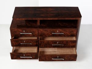 MANIFATTURA ITALIANA : Com dco a sei cassetti con alzata  - Asta Asta 516 | DESIGN E ARTI DECORATIVE DEL NOVECENTO Online - Associazione Nazionale - Case d'Asta italiane