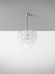 VETRERIA SALVIATI - Lampada a sospensione con pendenti a poliedri, Venezia