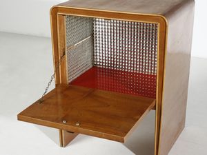 MANIFATTURA ITALIANA : Stipo bar a ribalta con interno illuminato  - Asta Asta 516 | DESIGN E ARTI DECORATIVE DEL NOVECENTO Online - Associazione Nazionale - Case d'Asta italiane