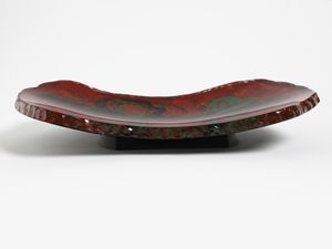 DUBE' (BARNABE' DUILIO) (1914 - 1961) : Grande piatto ricurvo con decoro astratto per Fontana Arte, Milano  - Asta Asta 516 | DESIGN E ARTI DECORATIVE DEL NOVECENTO Online - Associazione Nazionale - Case d'Asta italiane