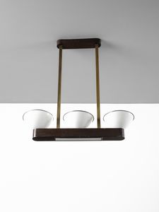 POLLICE ILLUMINAZIONE : Lampada a sospensione a tre coppe diffusori, Milano  - Asta Asta 516 | DESIGN E ARTI DECORATIVE DEL NOVECENTO Online - Associazione Nazionale - Case d'Asta italiane