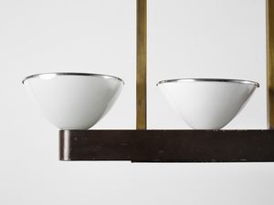 POLLICE ILLUMINAZIONE : Lampada a sospensione a tre coppe diffusori, Milano  - Asta Asta 516 | DESIGN E ARTI DECORATIVE DEL NOVECENTO Online - Associazione Nazionale - Case d'Asta italiane