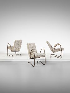 MANIFATTURA FRANCESE - Tre poltroncine razionaliste con meccanismo reclinabile