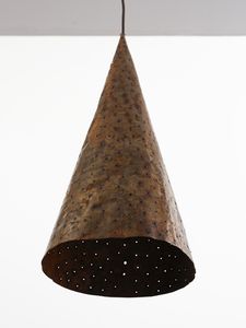 MANIFATTURA ITALIANA : Lampada a sospensione con paralume conico  - Asta Asta 516 | DESIGN E ARTI DECORATIVE DEL NOVECENTO Online - Associazione Nazionale - Case d'Asta italiane