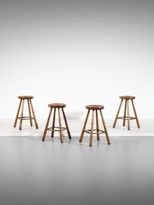 MANIFATTURA ITALIANA : Quattro sgabelli  - Asta Asta 516 | DESIGN E ARTI DECORATIVE DEL NOVECENTO Online - Associazione Nazionale - Case d'Asta italiane