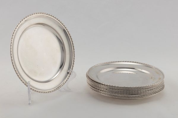 CASTAUDI & GAUTERO di EMANUELLI & PASTORE : Dodici piattini da dessert  - Asta Argenti Antichi e da Collezione - Associazione Nazionale - Case d'Asta italiane