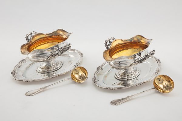 Coppia di salsiere con cucchiaini  - Asta Argenti Antichi e da Collezione - Associazione Nazionale - Case d'Asta italiane