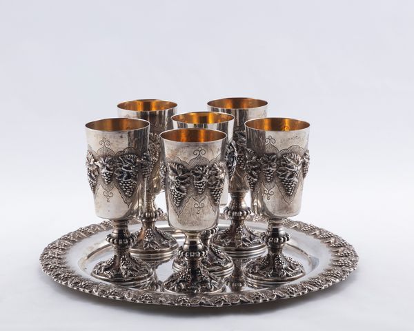 Sei calici con vassoio  - Asta Argenti Antichi e da Collezione - Associazione Nazionale - Case d'Asta italiane