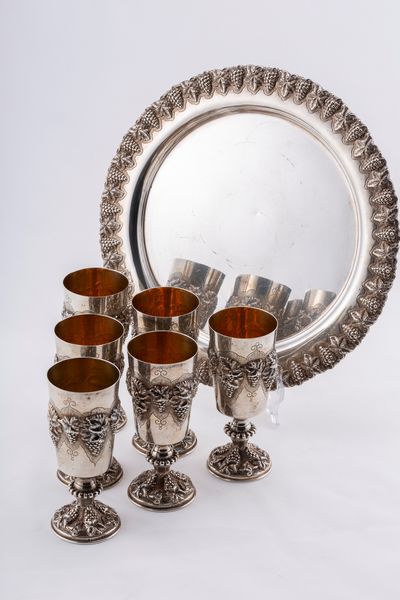 Sei calici con vassoio  - Asta Argenti Antichi e da Collezione - Associazione Nazionale - Case d'Asta italiane