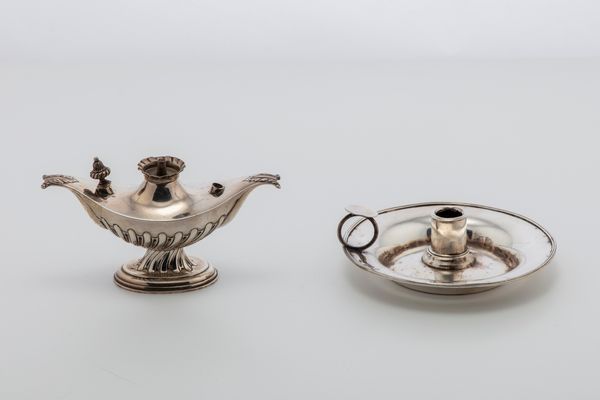 Bugia e lampada ad olio  - Asta Argenti Antichi e da Collezione - Associazione Nazionale - Case d'Asta italiane