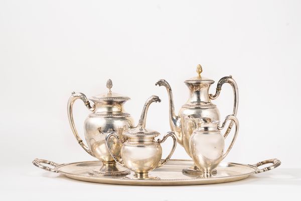Cesa Alessandria : Servizio da tè e caffè con vassoio  - Asta Argenti Antichi e da Collezione - Associazione Nazionale - Case d'Asta italiane