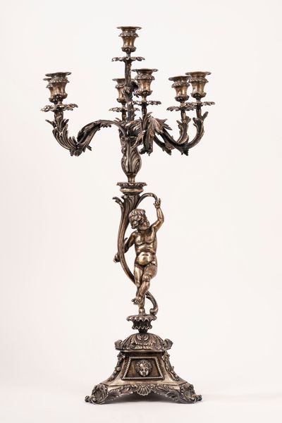 VALLE' & GANDINI : Grande candelabro con putto  - Asta Argenti Antichi e da Collezione - Associazione Nazionale - Case d'Asta italiane