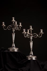 Rara coppia di candelabri  - Asta Argenti Antichi e da Collezione - Associazione Nazionale - Case d'Asta italiane