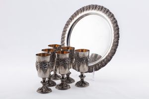 Sei calici con vassoio  - Asta Argenti Antichi e da Collezione - Associazione Nazionale - Case d'Asta italiane
