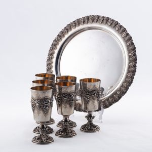 Sei calici con vassoio  - Asta Argenti Antichi e da Collezione - Associazione Nazionale - Case d'Asta italiane