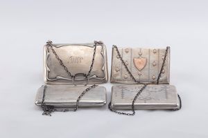 Quattro porta biglietti a foggia di borsetta  - Asta Argenti Antichi e da Collezione - Associazione Nazionale - Case d'Asta italiane