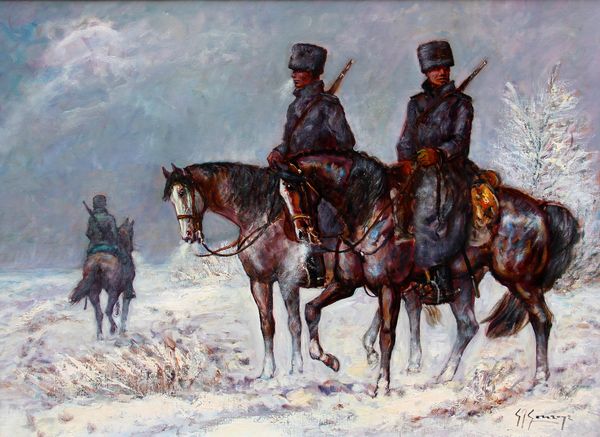 GIOVAN FRANCESCO GONZAGA : Pattuglia cosacca nella steppa  - Asta Arte Moderna e Contemporanea - Associazione Nazionale - Case d'Asta italiane
