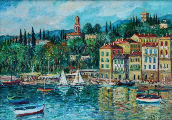 GIOVAN FRANCESCO GONZAGA : Paesaggio ligure  - Asta Arte Moderna e Contemporanea - Associazione Nazionale - Case d'Asta italiane