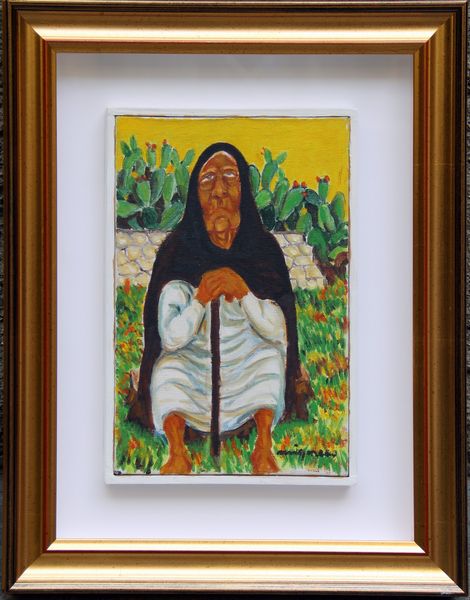 Giuseppe Migneco : Vecchia con fichi d'India  - Asta Arte Moderna e Contemporanea - Associazione Nazionale - Case d'Asta italiane