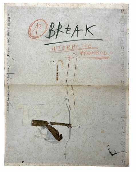 Pino Pascali : Intermezzo francobollo  - Asta Arte Moderna e Contemporanea - Associazione Nazionale - Case d'Asta italiane