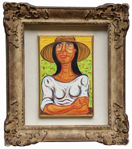 Giuseppe Migneco : Contadina  - Asta Arte Moderna e Contemporanea - Associazione Nazionale - Case d'Asta italiane
