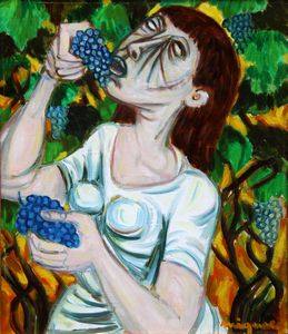 Giuseppe Migneco - Raccoglitrice d'uva