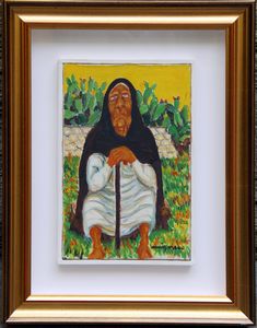 Giuseppe Migneco : Vecchia con fichi d'India  - Asta Arte Moderna e Contemporanea - Associazione Nazionale - Case d'Asta italiane