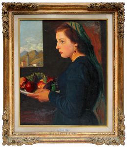 Achille Funi : Ragazza con frutta  - Asta Arte Moderna e Contemporanea - Associazione Nazionale - Case d'Asta italiane