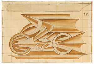 FORTUNATO DEPERO : Motociclista  - Asta Arte Moderna e Contemporanea - Associazione Nazionale - Case d'Asta italiane