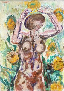 FAUSTO PIRANDELLO - Donna tra i fiori