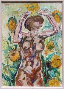 FAUSTO PIRANDELLO : Donna tra i fiori  - Asta Arte Moderna e Contemporanea - Associazione Nazionale - Case d'Asta italiane