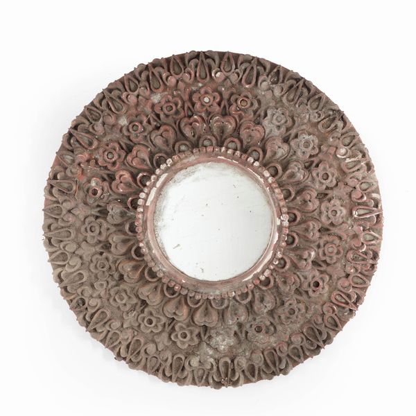 Specchiera circolare in legno intagliato e laccato  - Asta Antiquariato - Associazione Nazionale - Case d'Asta italiane