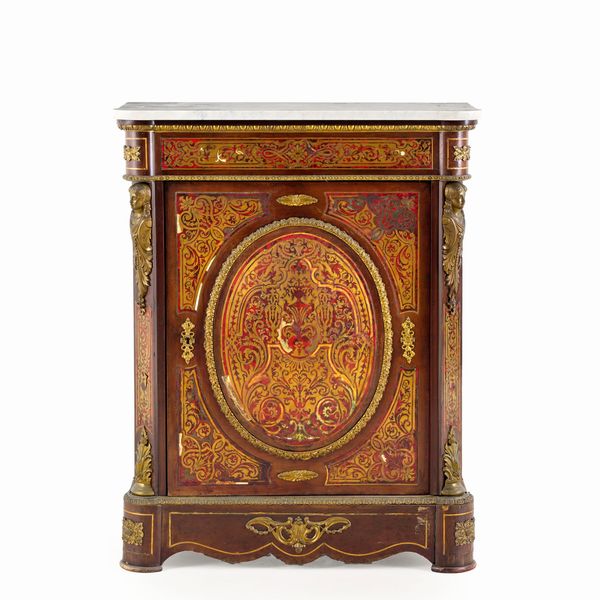 Mobiletto in legno stile Boulle. XIX secolo  - Asta Antiquariato - Associazione Nazionale - Case d'Asta italiane