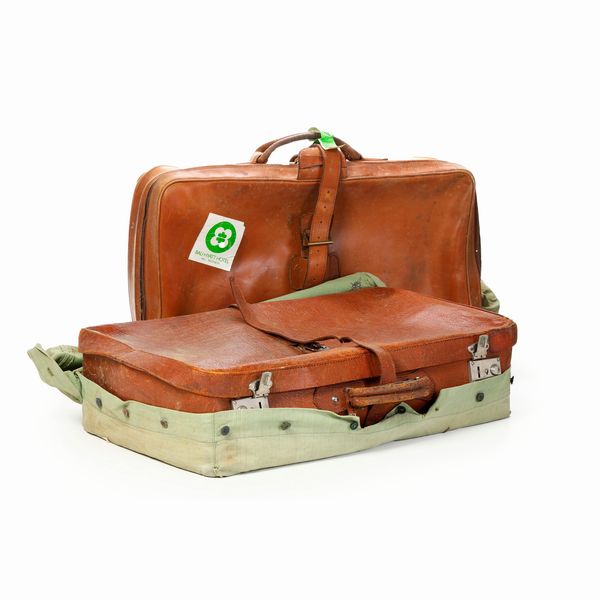 Due valigie vintage in pelle  - Asta Antiquariato - Associazione Nazionale - Case d'Asta italiane