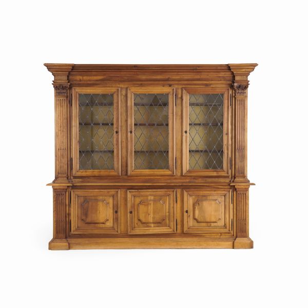 Grande libreria architettonica a doppio corpo in stile secentesco  - Asta Antiquariato - Associazione Nazionale - Case d'Asta italiane